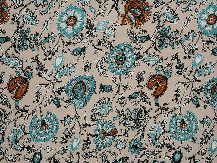 Bohemian flower  pattern - Rayon challis  fabric by the yard -