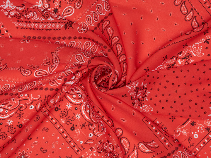 Bandana paisley  pattern - georgette  fabric by the yard