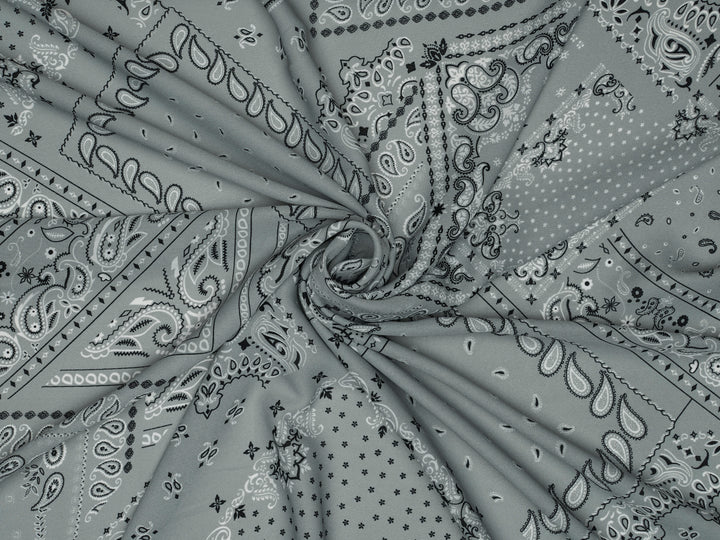Bandana paisley  pattern - georgette  fabric by the yard