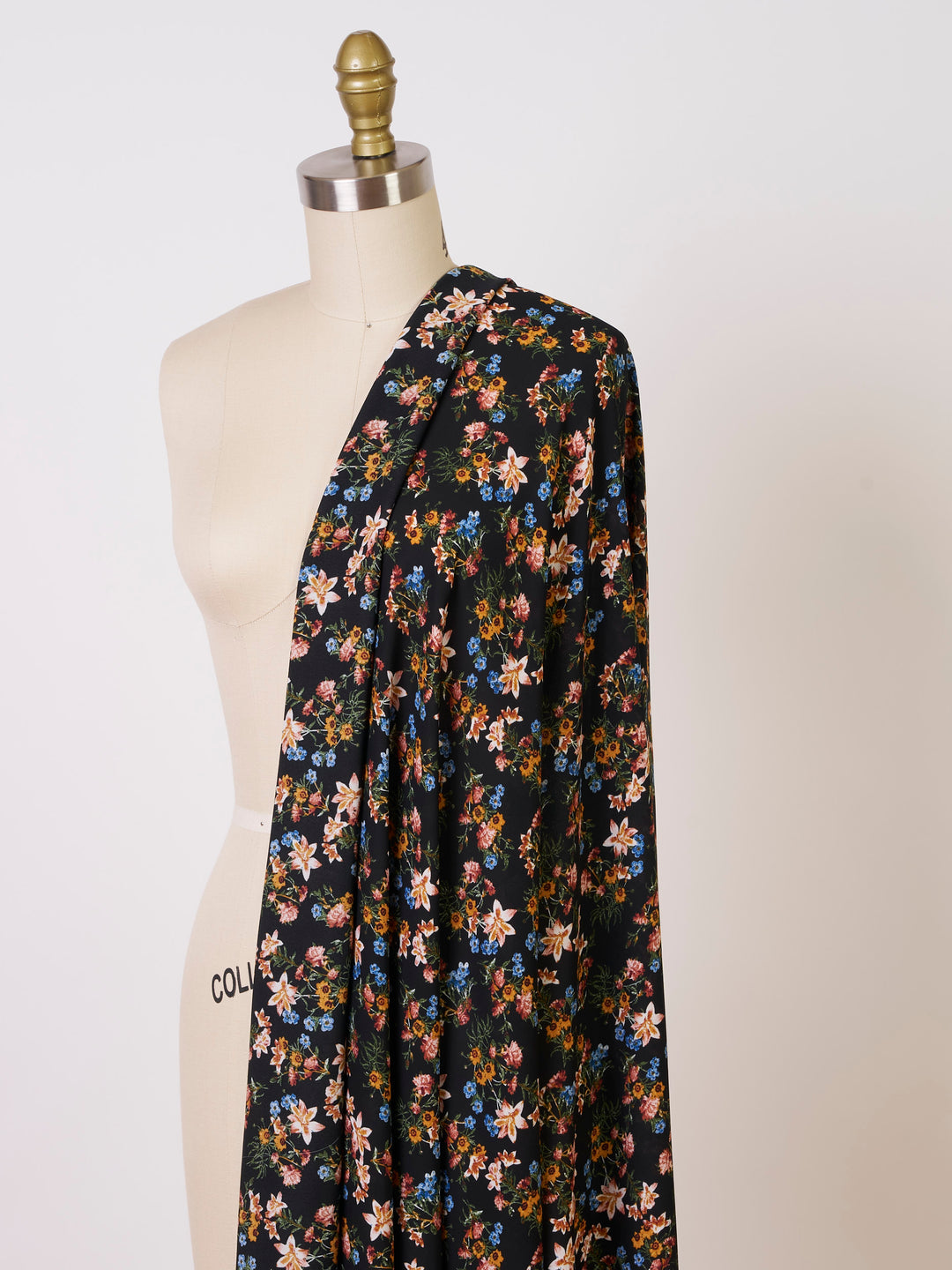 Wildflower bouquets  sunflowers  nature pattern - georgette  fabric by the yard