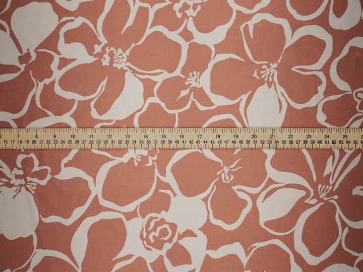Floral two toned  print - Faux silk Satin  charmeuse fabric by the yard -
