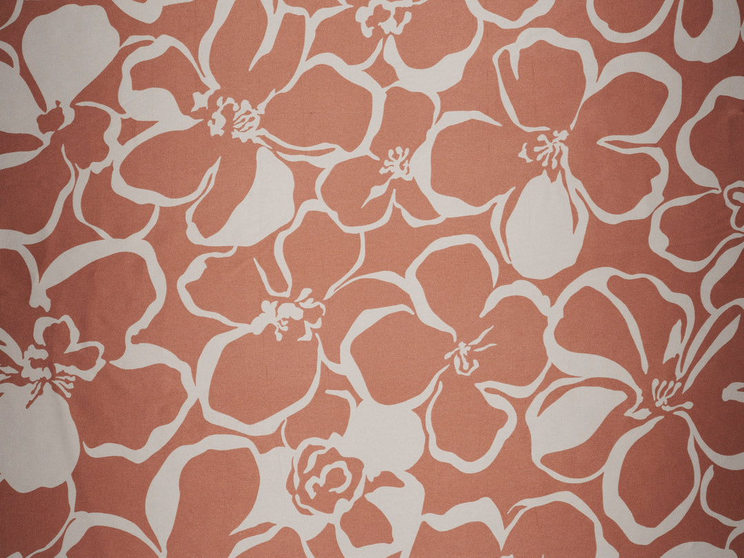 Floral two toned  print - Faux silk Satin  charmeuse fabric by the yard -