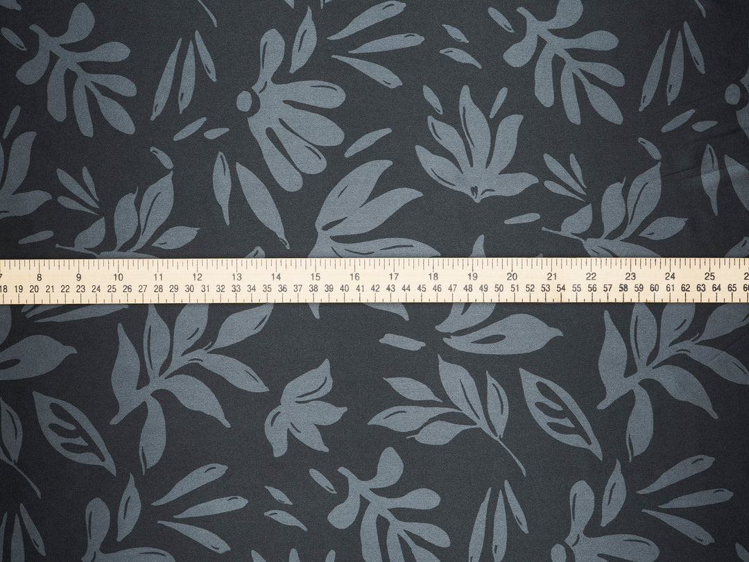 Leaves two toned  print - Faux silk Satin  charmeuse fabric by the yard -