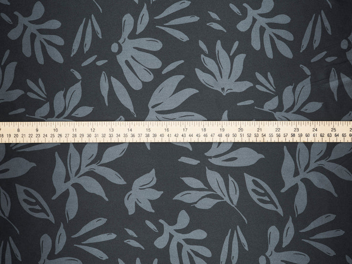 Leaves two toned  print - Faux silk Satin  charmeuse fabric by the yard -
