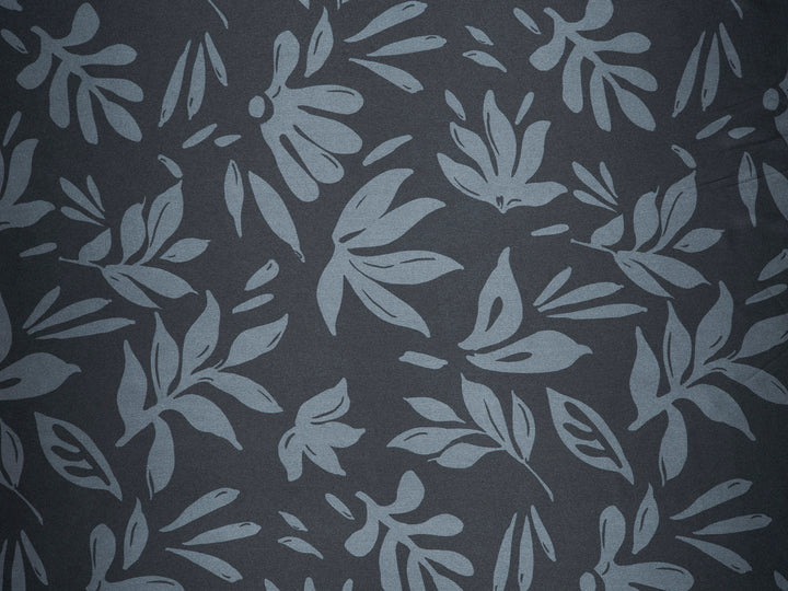 Leaves two toned  print - Faux silk Satin  charmeuse fabric by the yard -