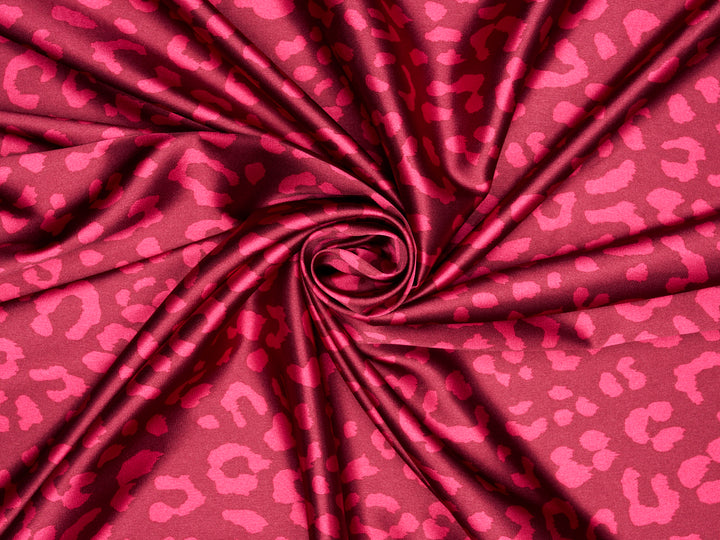 Cheetah print - Faux silk Satin  charmeuse fabric by the yard -