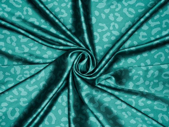 Cheetah print - Faux silk Satin  charmeuse fabric by the yard -