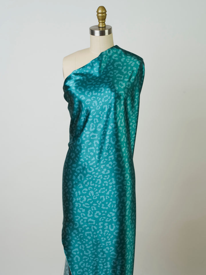 Cheetah print - Faux silk Satin  charmeuse fabric by the yard -