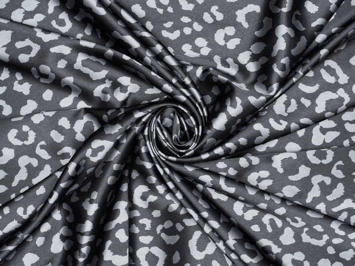 Cheetah print - Faux silk Satin  charmeuse fabric by the yard -