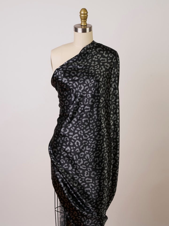 Cheetah print - Faux silk Satin  charmeuse fabric by the yard -