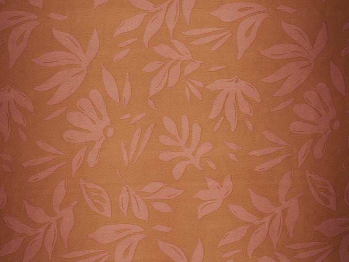 Leaves two toned  print - Faux silk Satin  charmeuse fabric by the yard -