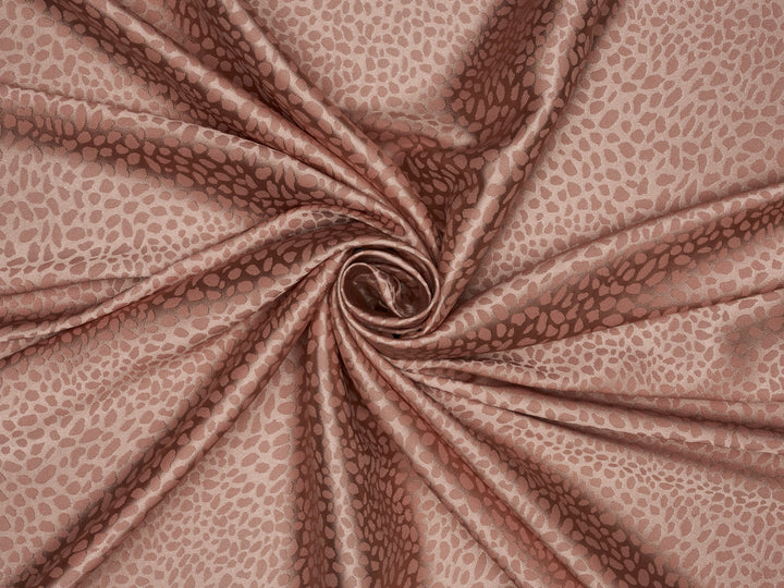 MAUVE SILKY JACQUARD SATIN fabric by the yard - small animal  jacquard pattern - lightweight flowy fabric