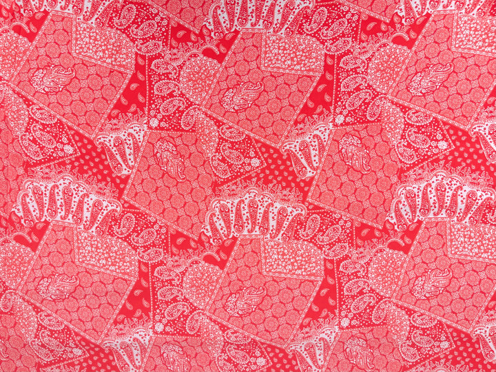 Georgette  Fabric By The Yard - Red  Bandana Paisley Print (Copy)