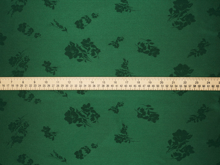 EMERALD lightweight silky jacquard satin -  fabric by the yard - Floral  jacquard pattern -