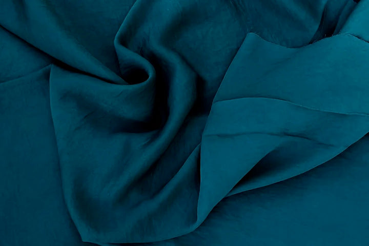 Lightweight  satin fabric by the yard - Navy Teal  solid