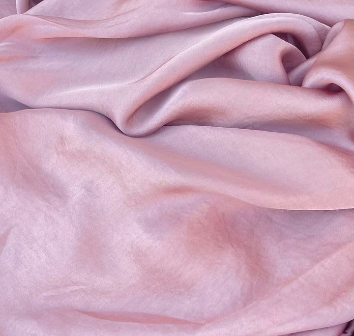 Lightweight  satin fabric by the yard - Rich Dusty Pink solid color