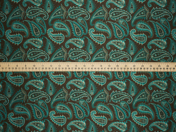 BEYLA Brown Pailsey Print -  Satin Charmeuse Fabric by the Yard –