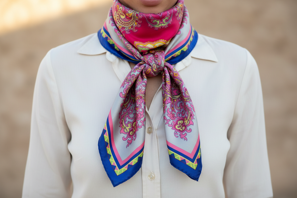 Wild rag styled in classic western fashion