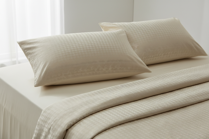 Stone houndstooth silky jacquard satin pillowcases product shot