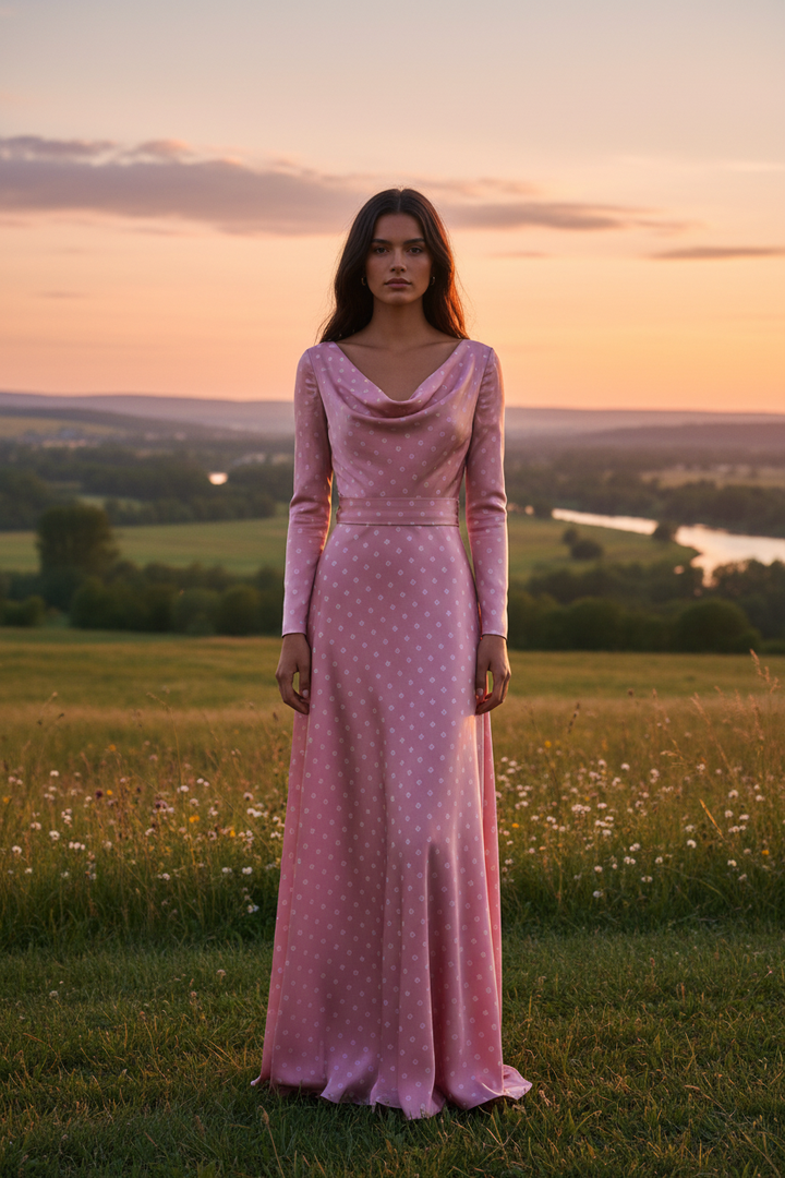 Formal Dress - Small Motif Print