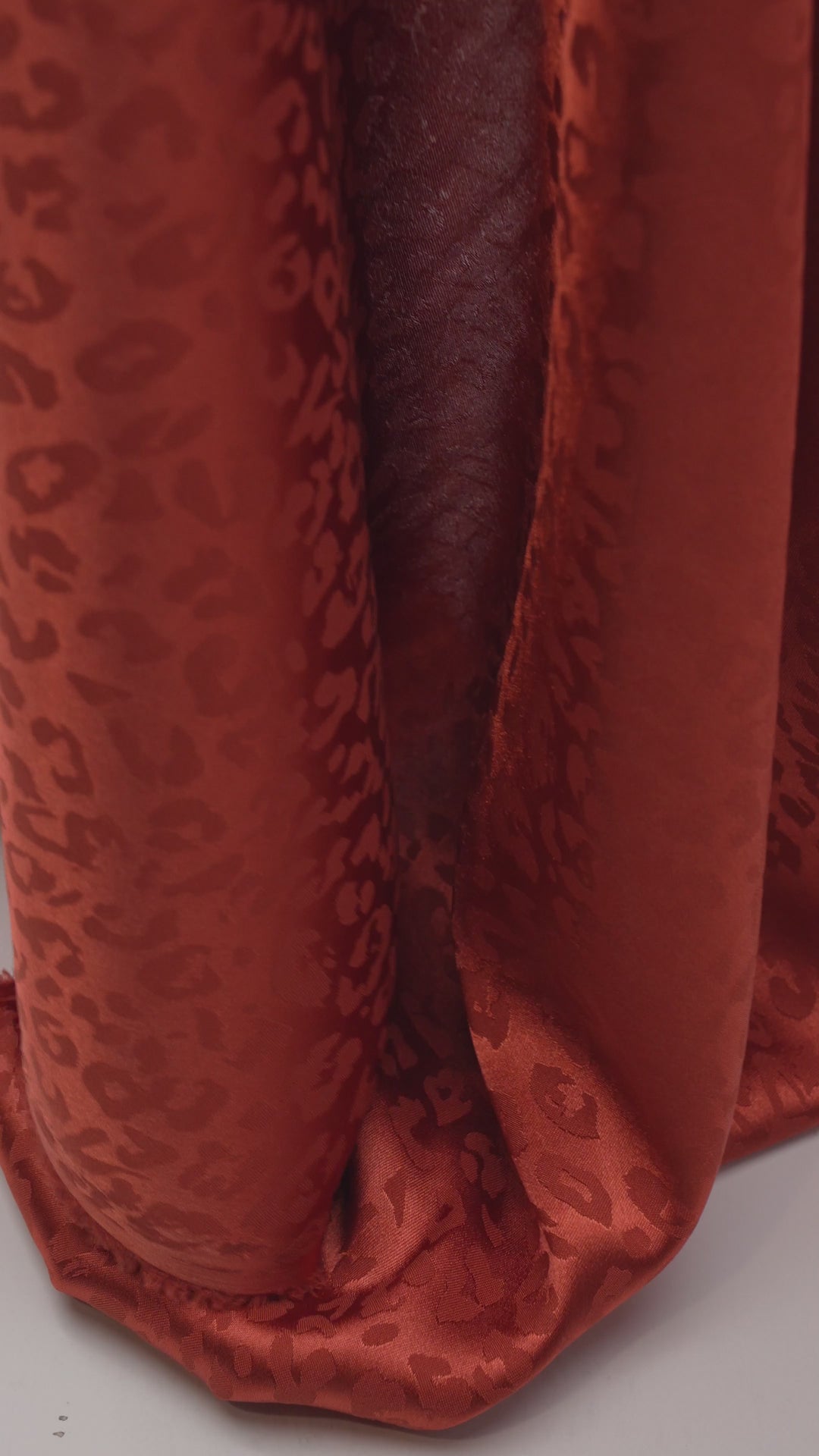 SILKY JACQUARD SATIN fabric by the yard - Cheetah jacquard pattern -  flowy fabric -