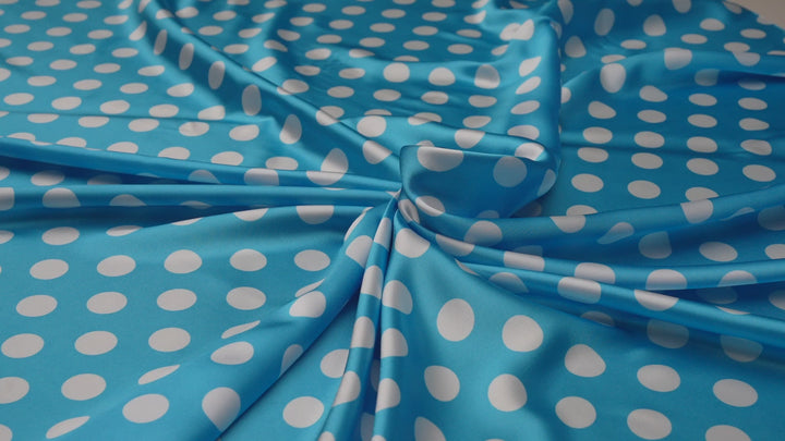 Charmeuse satin fabric by the yard Polka dots print