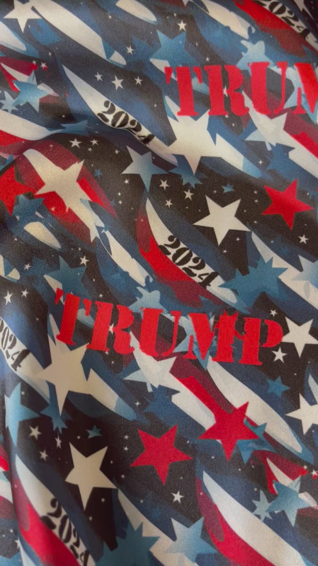 RED WHITE AND BLUE CAMO WITH TRUMP 2024 LETTERS