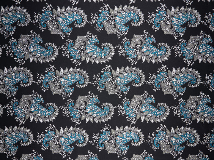 Charmeuse satin fabric by the yard -  MonSar exclusive  paisley print