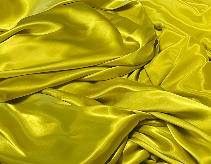 Charmeuse satin fabric by the yard -  Mustard Gold solid