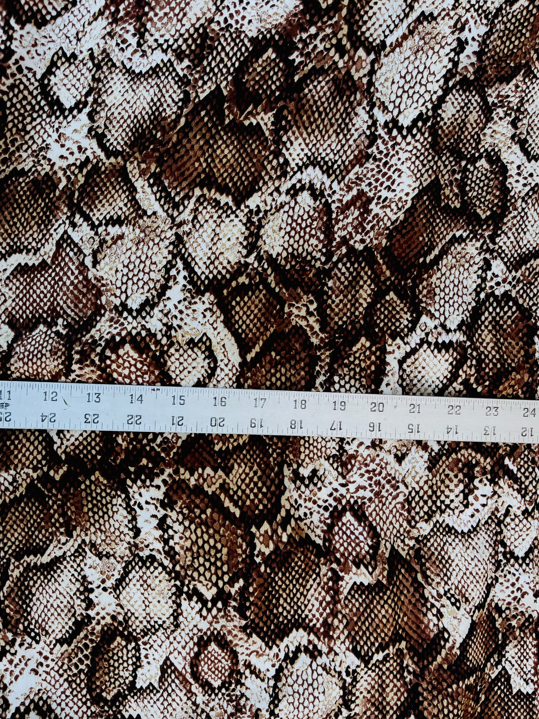 Lightweight  satin  fabric by the yard - Brown black Snake  animal print