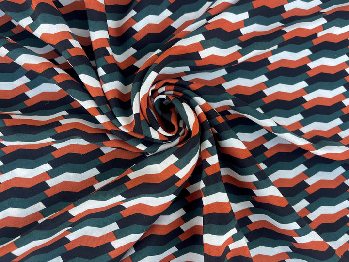 Woolpeach fabric by the yard - Black orange and green pattern