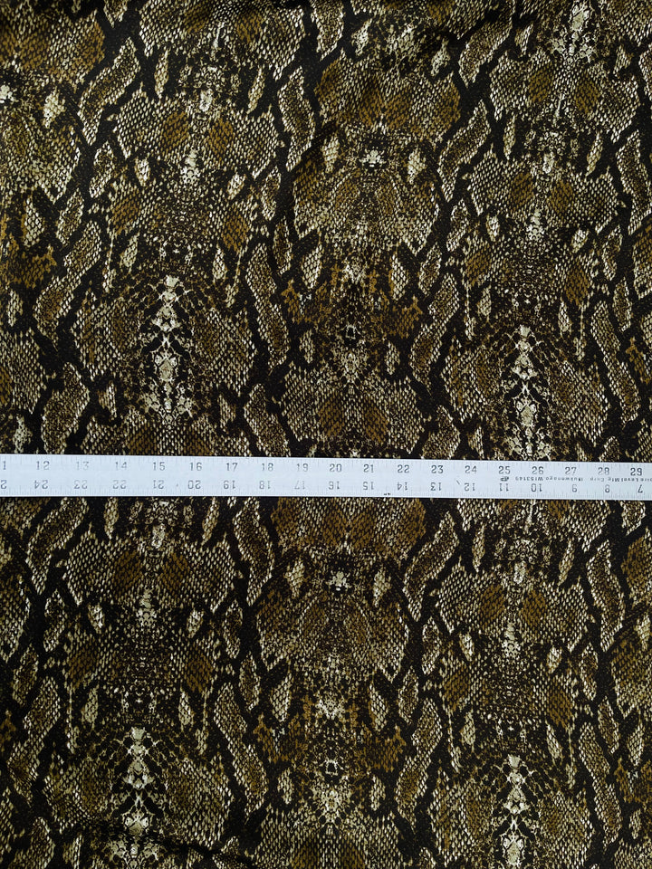 Lightweight  satin  fabric by the yard - Snake animal print