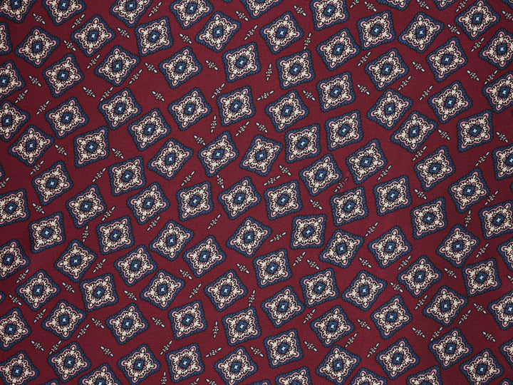 Charmeuse satin fabric by the yard -  Square motifs  print