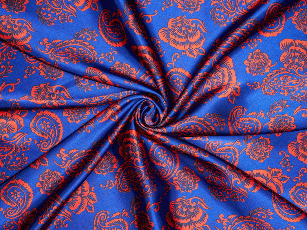 Silk Charmeuse - Royal Blue - Fabric by the Yard
