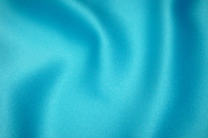 Charmeuse satin fabric by the yard - Turquoise solid