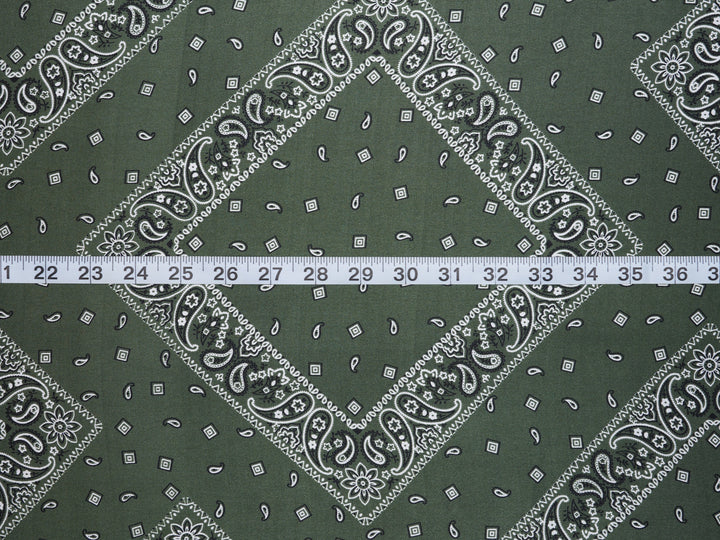 Charmeuse satin fabric by the yard - Classic Bandana paisley  print