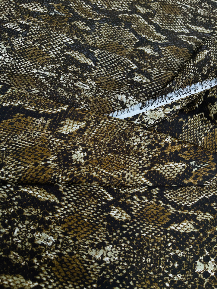 Lightweight  satin  fabric by the yard - Snake animal print