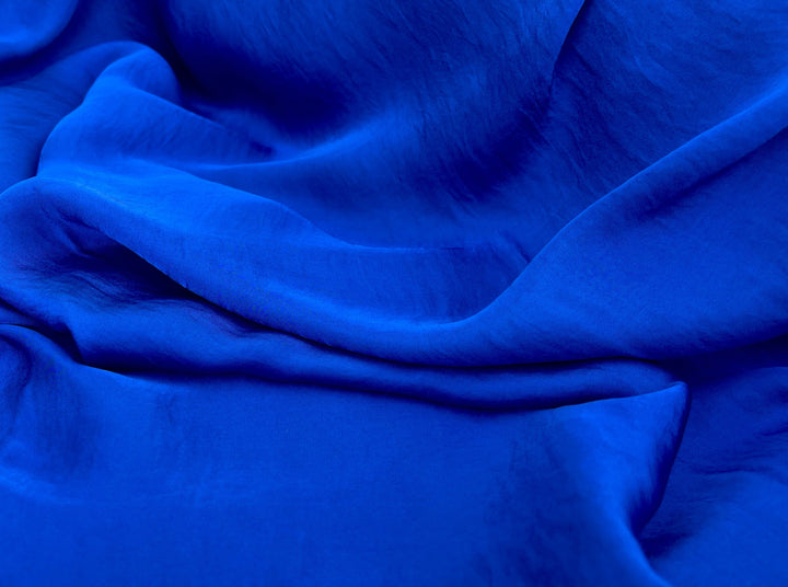 Lightweight  satin fabric by the yard - Royal blue solid color