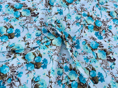 Tribal Boho Woolpeach Floral fabric by the yard - Turquoise orange tri –  MONSARFABRICS