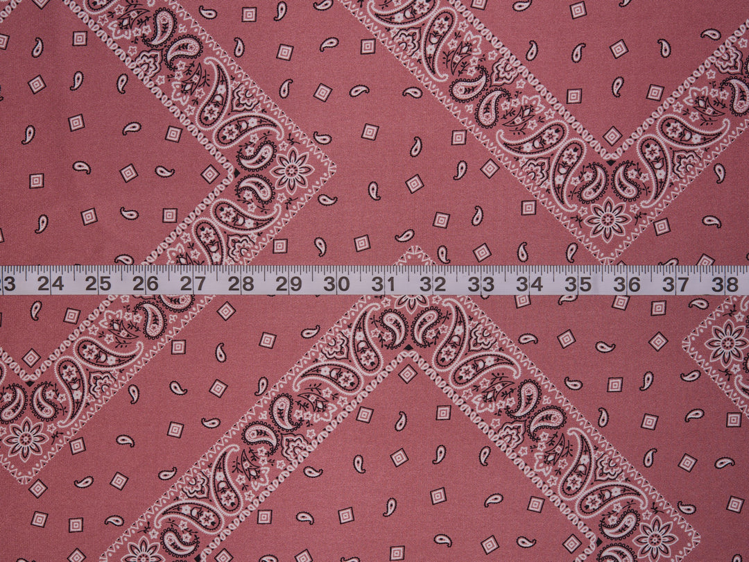 Charmeuse satin fabric by the yard - Classic Bandana paisley  print