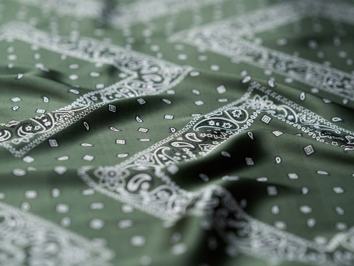 Charmeuse satin fabric by the yard - Classic Bandana paisley  print