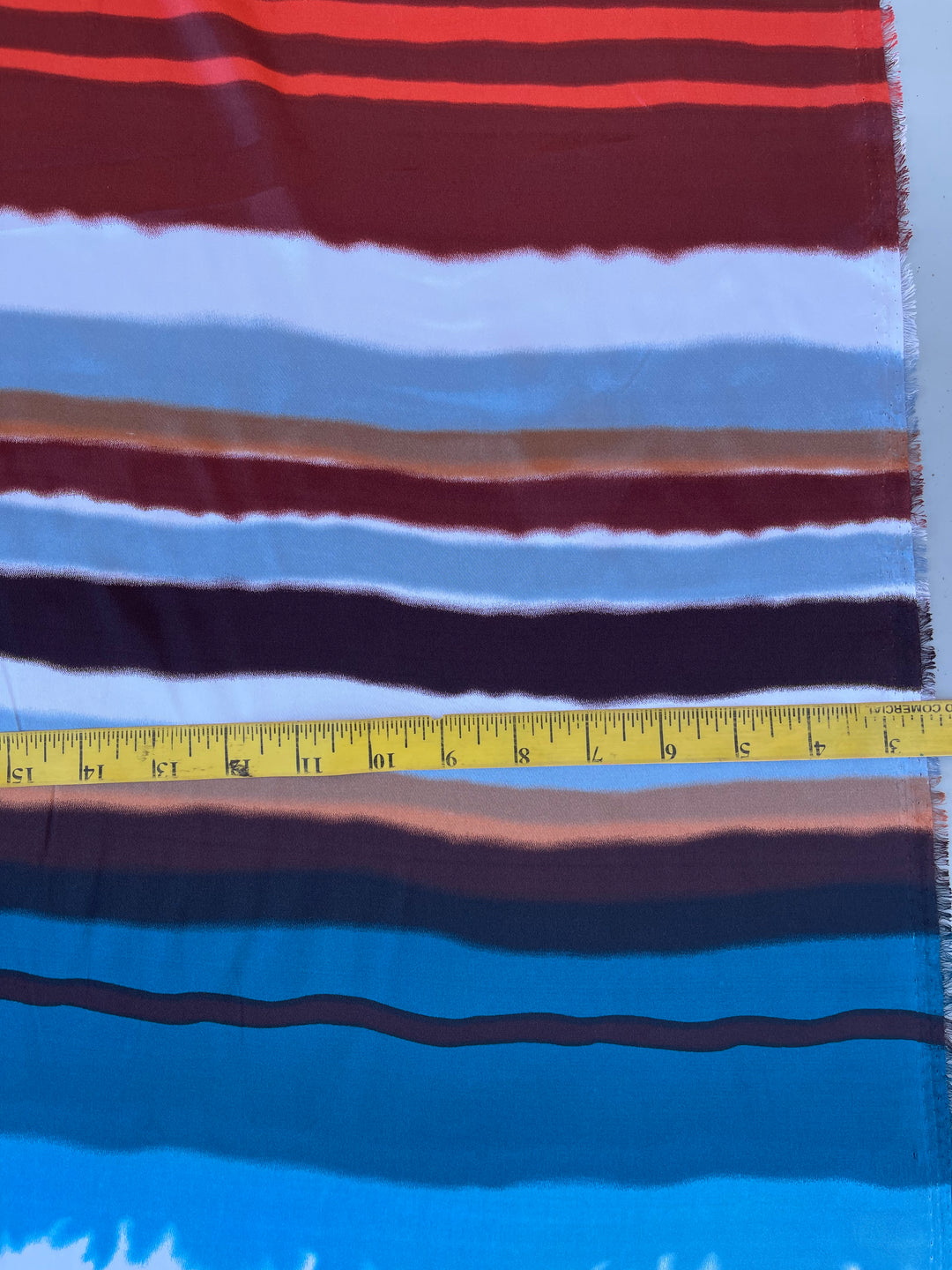 Charmeuse satin fabric by the yard  -  multi colored striped  print