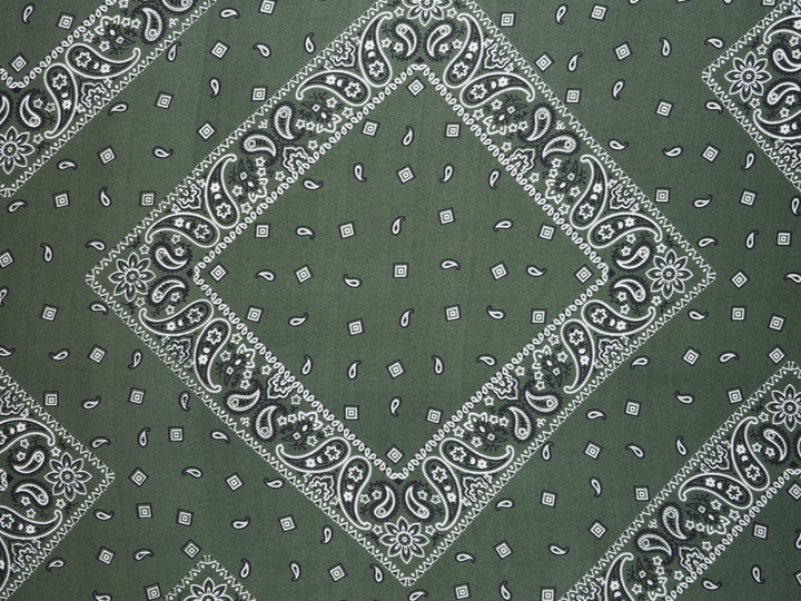 Charmeuse satin fabric by the yard - Classic Bandana paisley  print