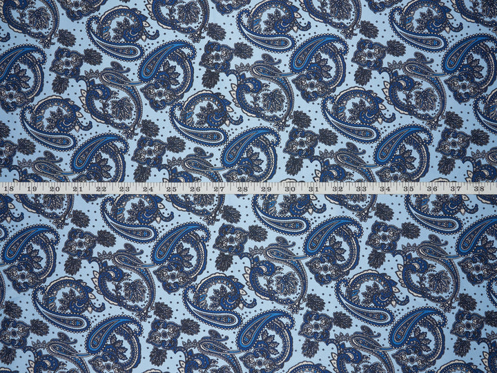 Charmeuse satin fabric by the yard -  MonSar exclusive  - Indian paisley print