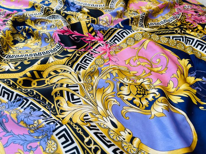 Lightweight stretch  satin  fabric by the yard - High fashion inspired  print