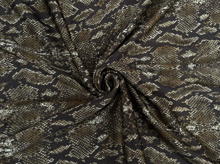 Lightweight  satin  fabric by the yard - Snake animal print