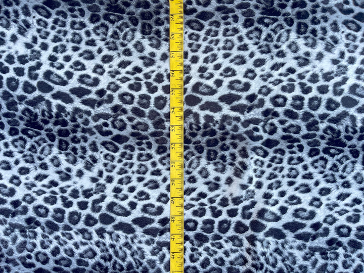 Lightweight  satin  fabric by the yard - Gray and white animal  print