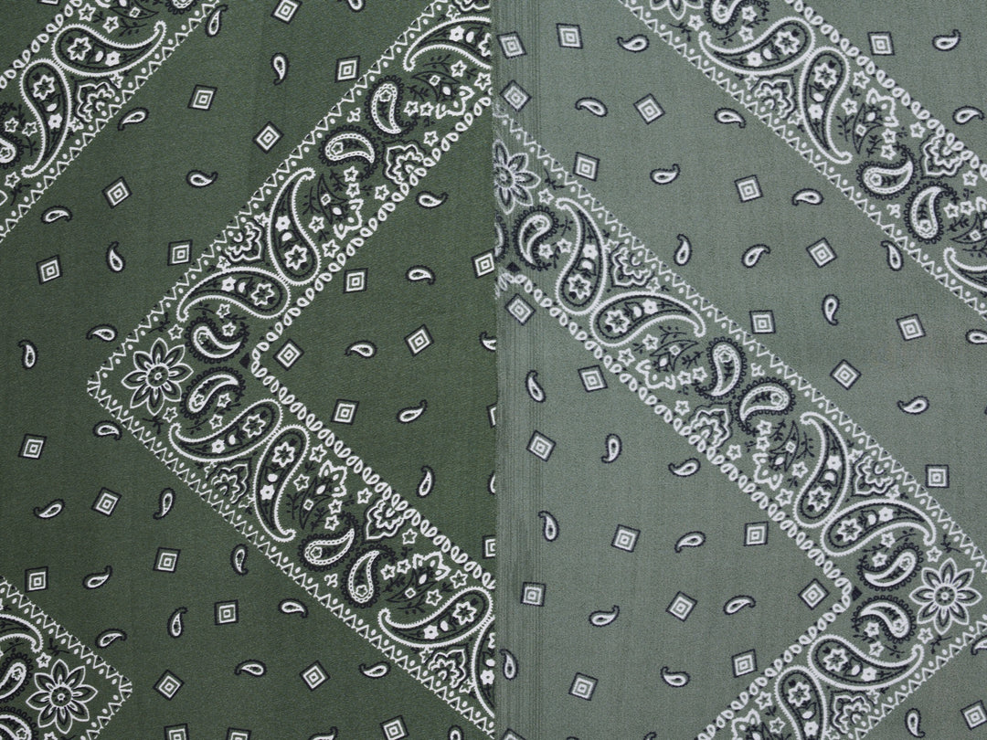 Charmeuse satin fabric by the yard - Classic Bandana paisley  print