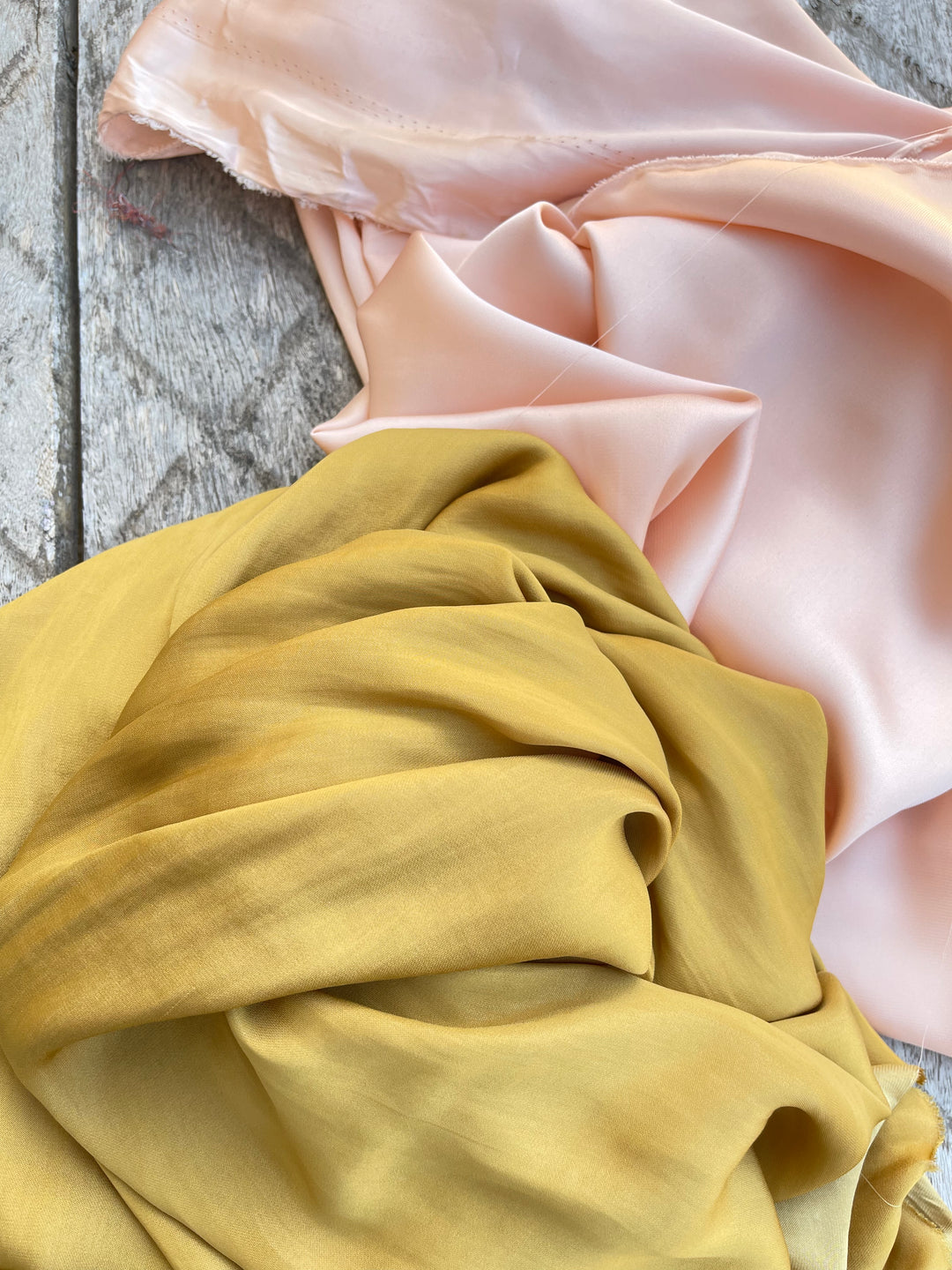 Lightweight satin fabric by the yard -  Light peach solid color