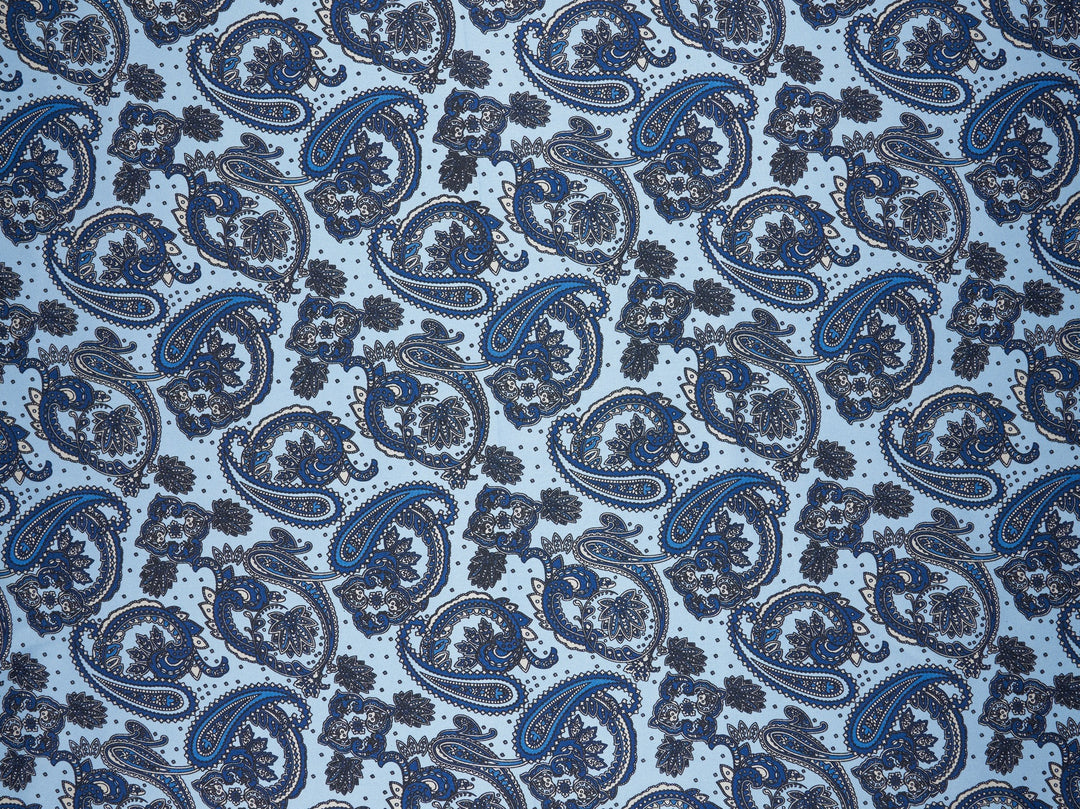 Charmeuse satin fabric by the yard -  MonSar exclusive  - Indian paisley print